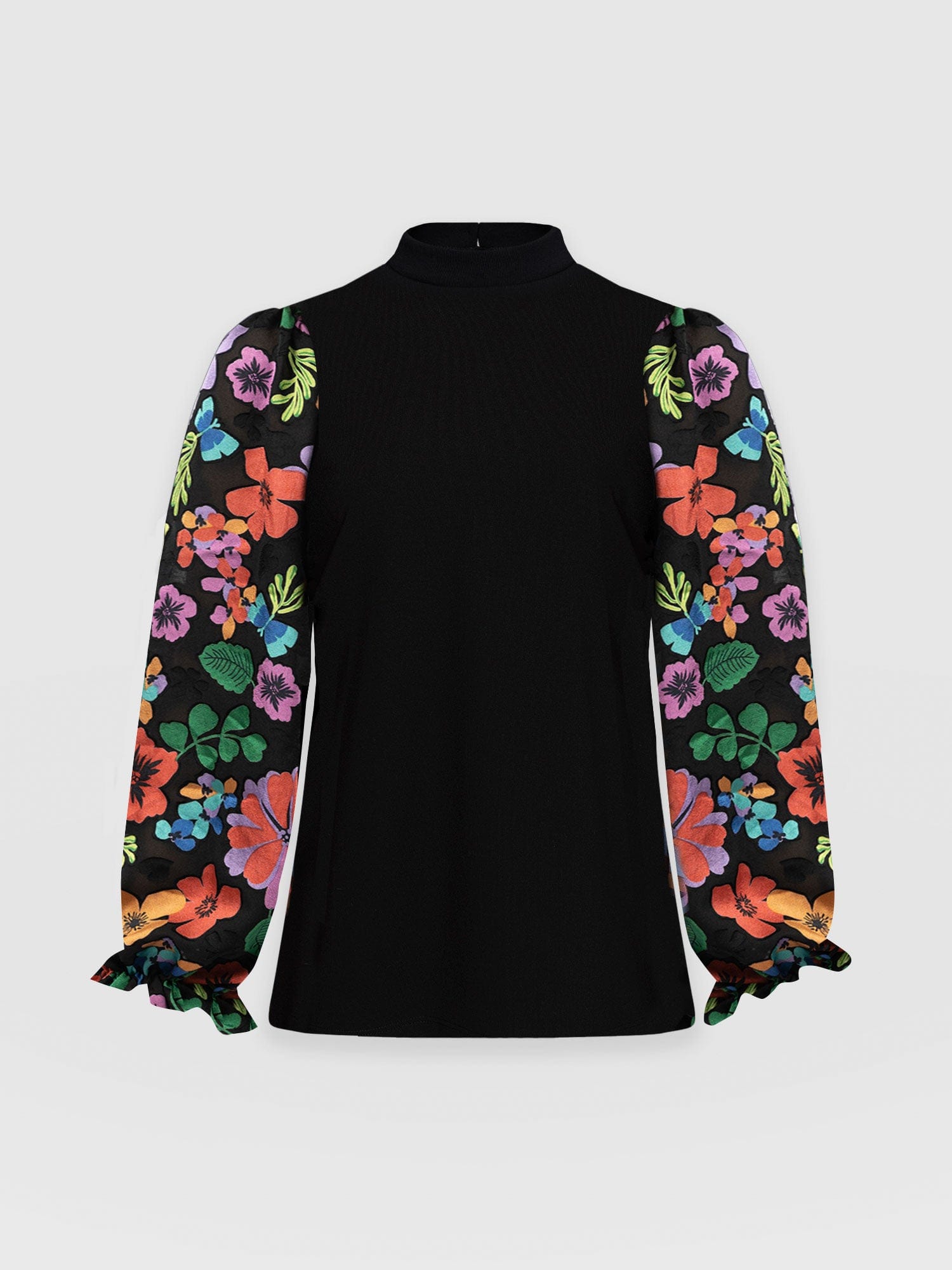 Penny Puff Sleeve Long Sleeve Pop Floral - Women's Tops | Saint + Sofia® UK