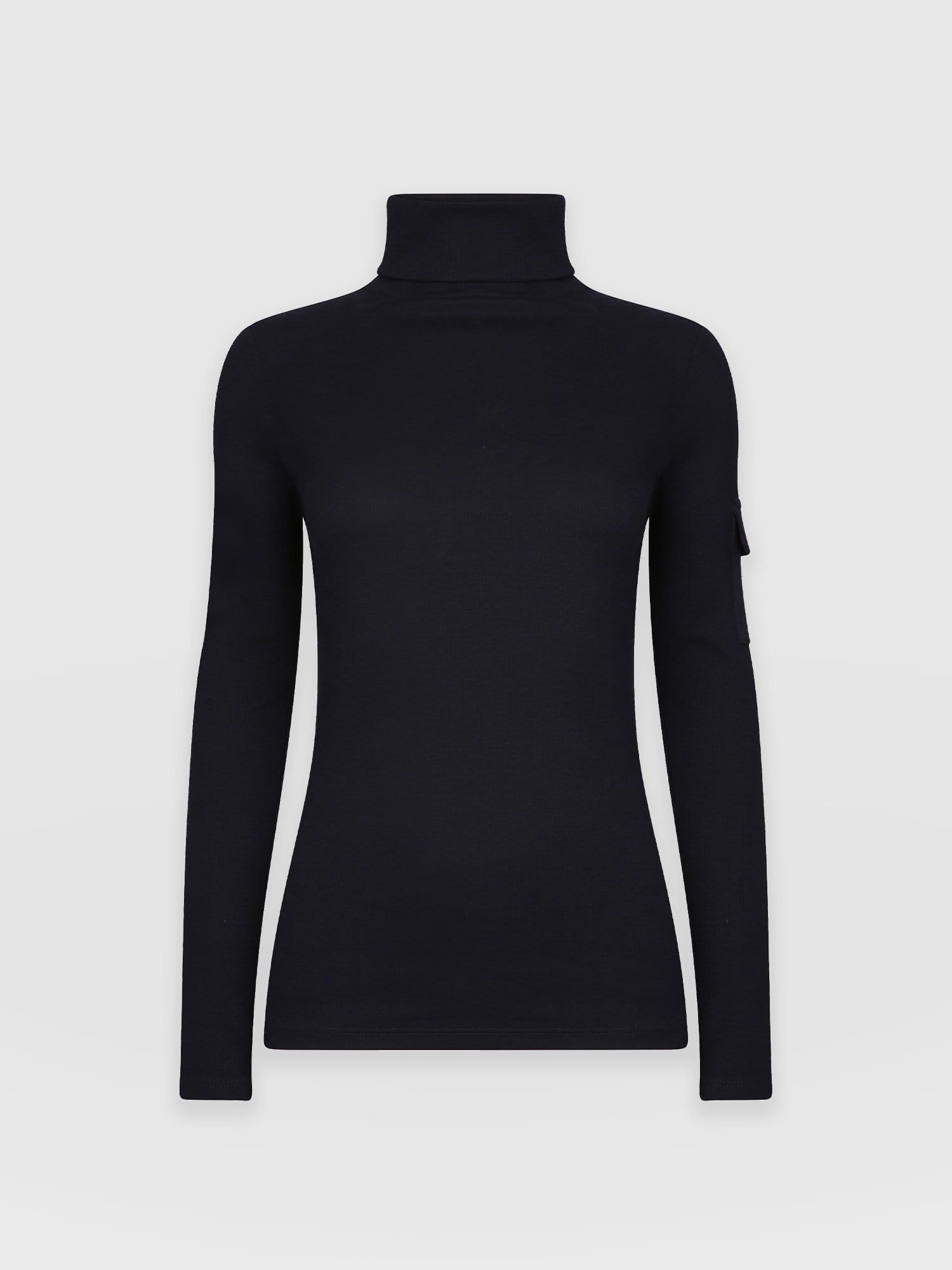 Pocket Roll Neck Navy - Women's Jumpers | Saint + Sofia® UK