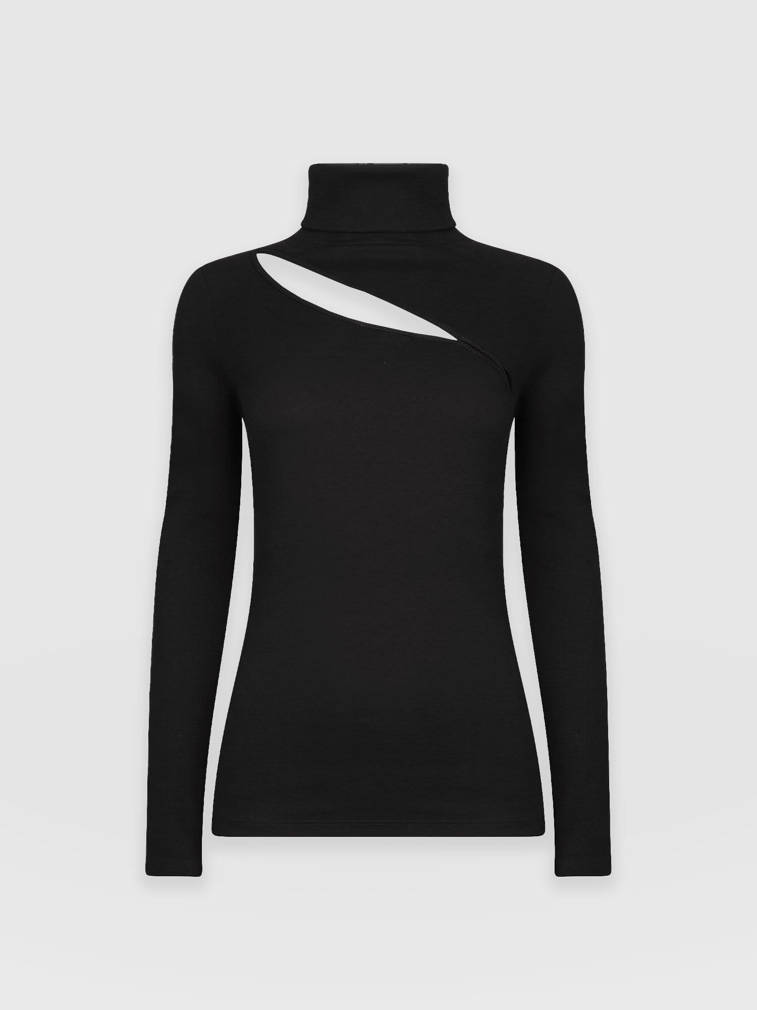 Reveal Roll Neck Black - Women's Sweaters | Saint + Sofia® UK