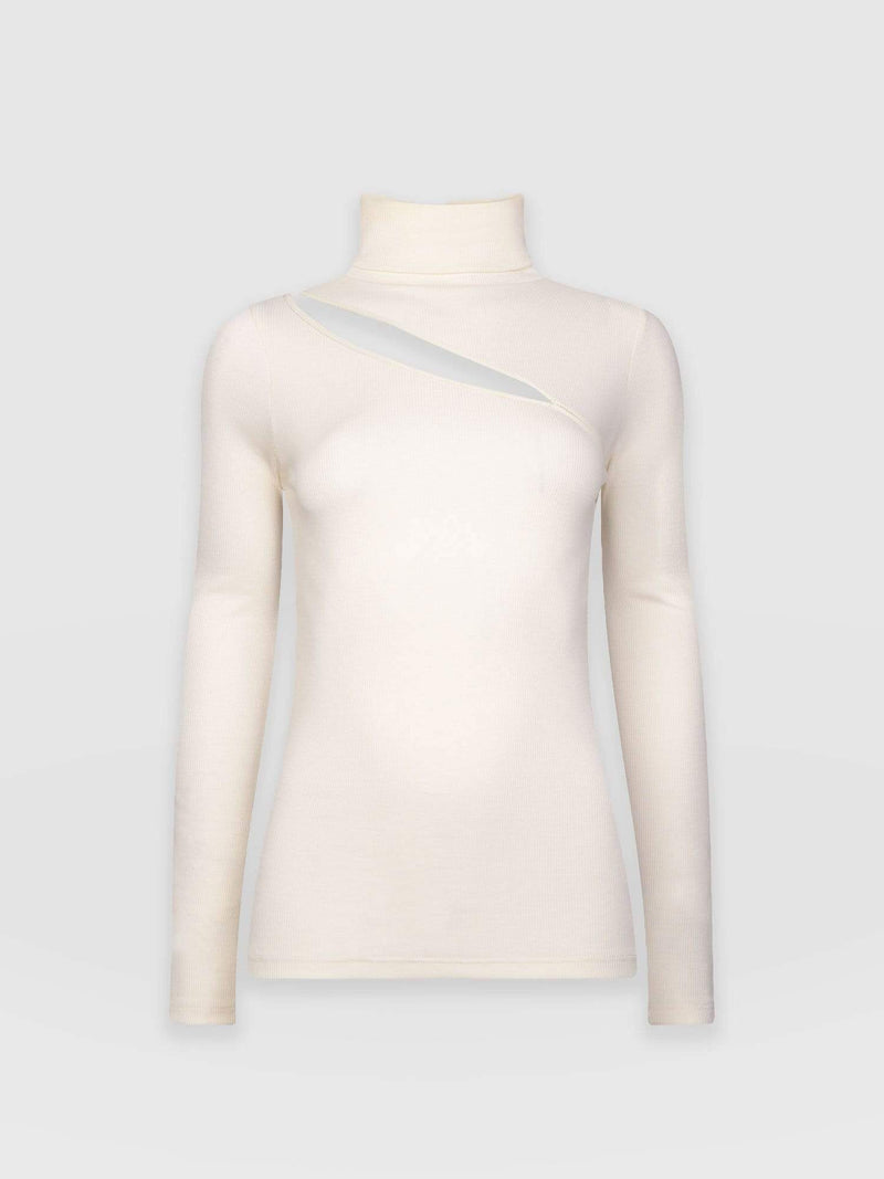 Reveal Roll Neck Cream - Women's Sweaters | Saint + Sofia® UK