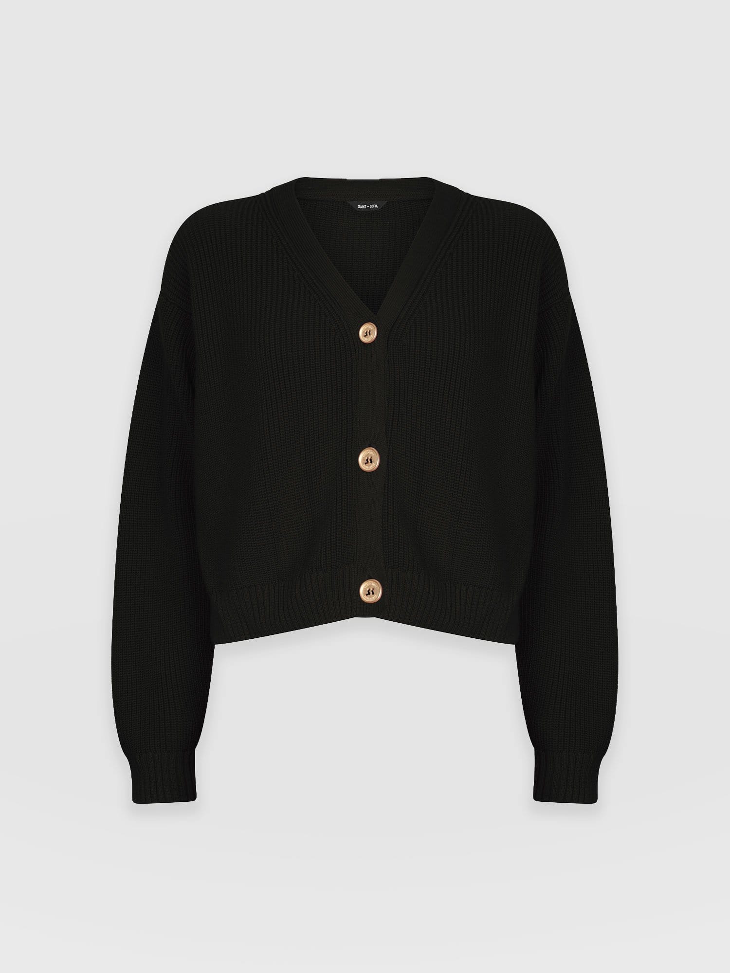 Soho Crop Cardigan Black - Women's Cardigans | Saint + Sofia® UK