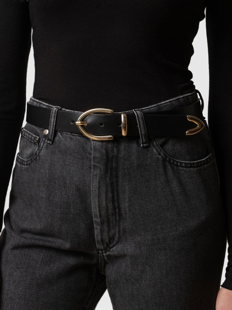 Victory Belt Black - Leather Belts | Saint + Sofia® UK
