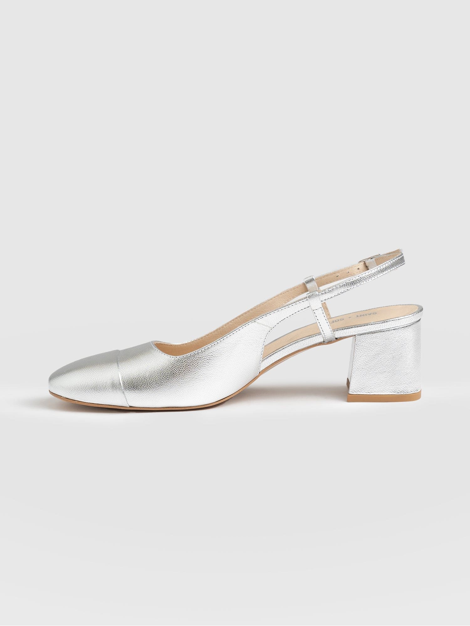 Silver sale sling backs