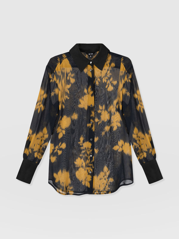 Madison Shirt - Yellow Fade Floral