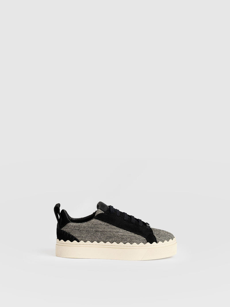 Brook Scallop Trainer - Black Linen