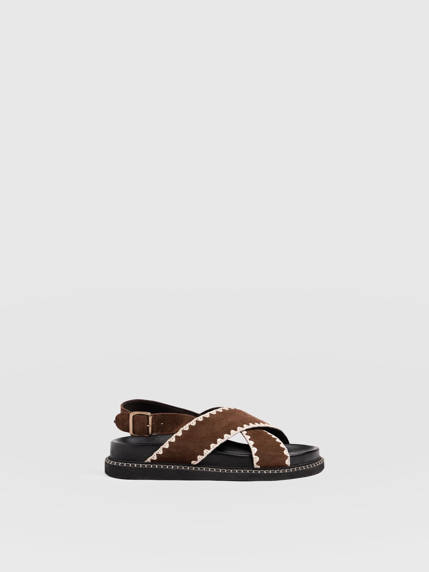 Bonnie Cross Over Sandals - Chocolate Suede