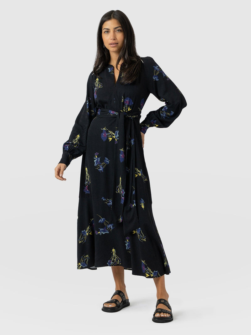 Adaline Zip Up Dress - Blue Lily Gardens