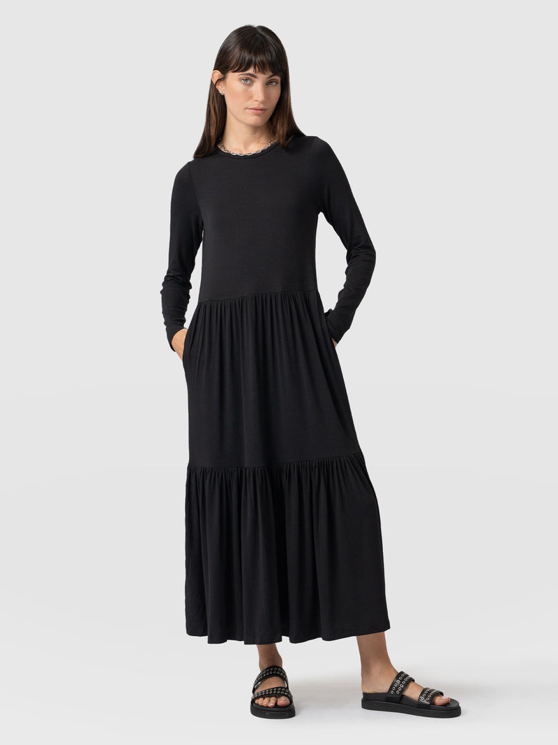 Greenwich Dress Long Sleeve - Black