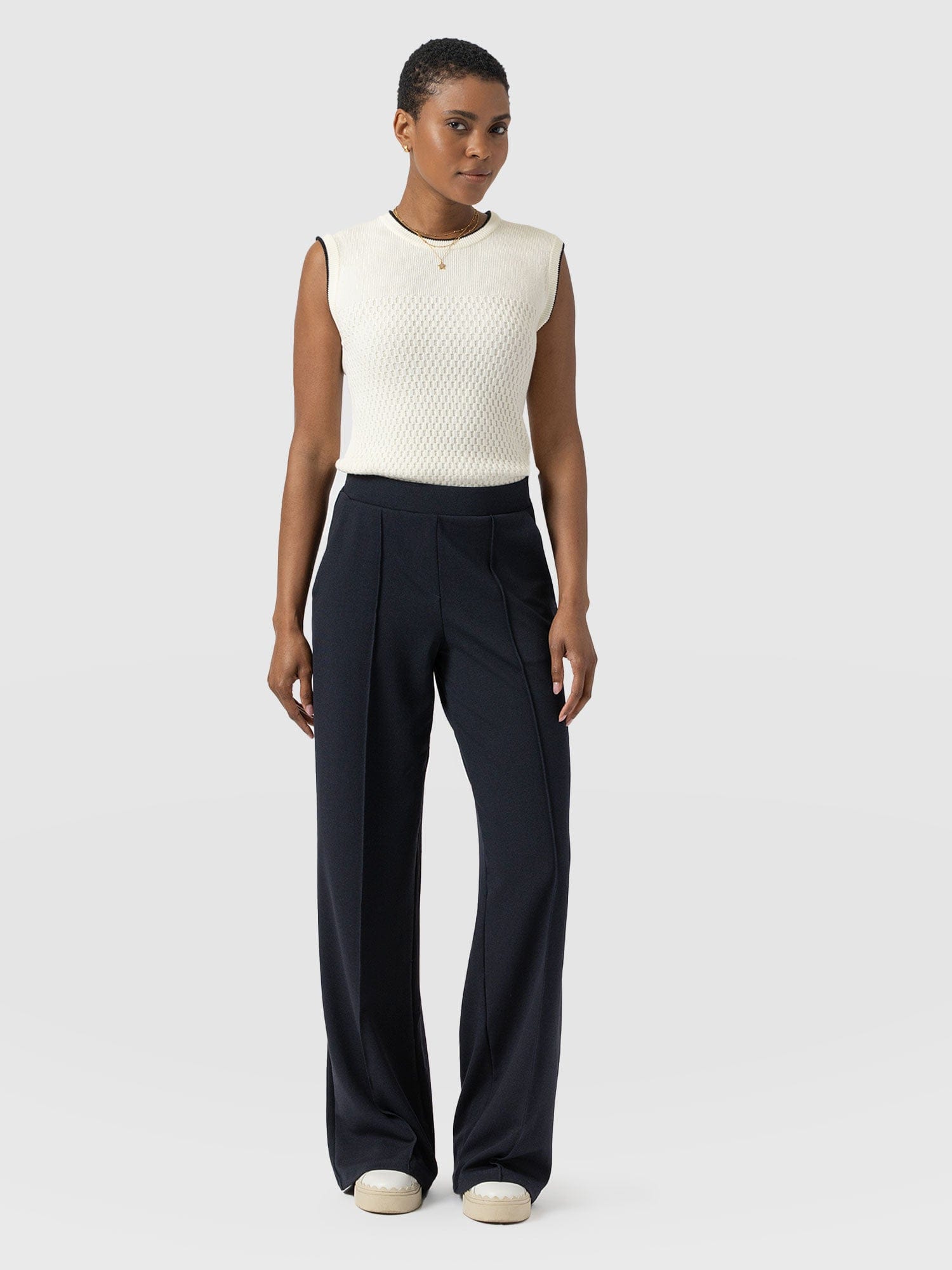 Keller Wide Leg Pant - Navy