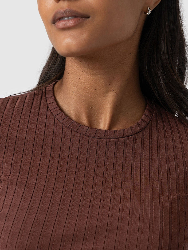 Adaline Tee - Maroon Rib