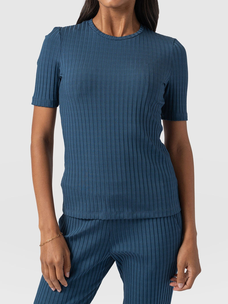 Adaline Tee - Teal Rib