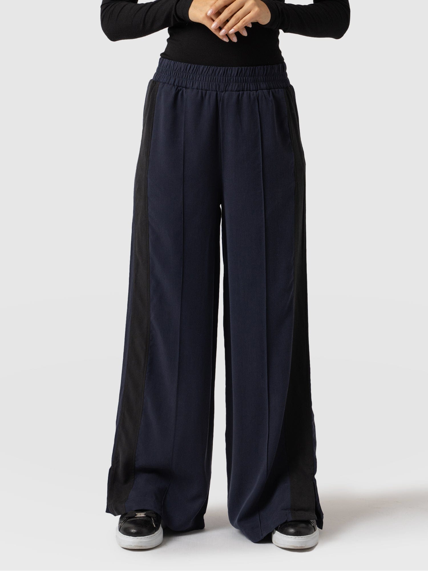 Adaline Wide Leg Pant Navy - Women's Trousers | Saint and Sofia® UK