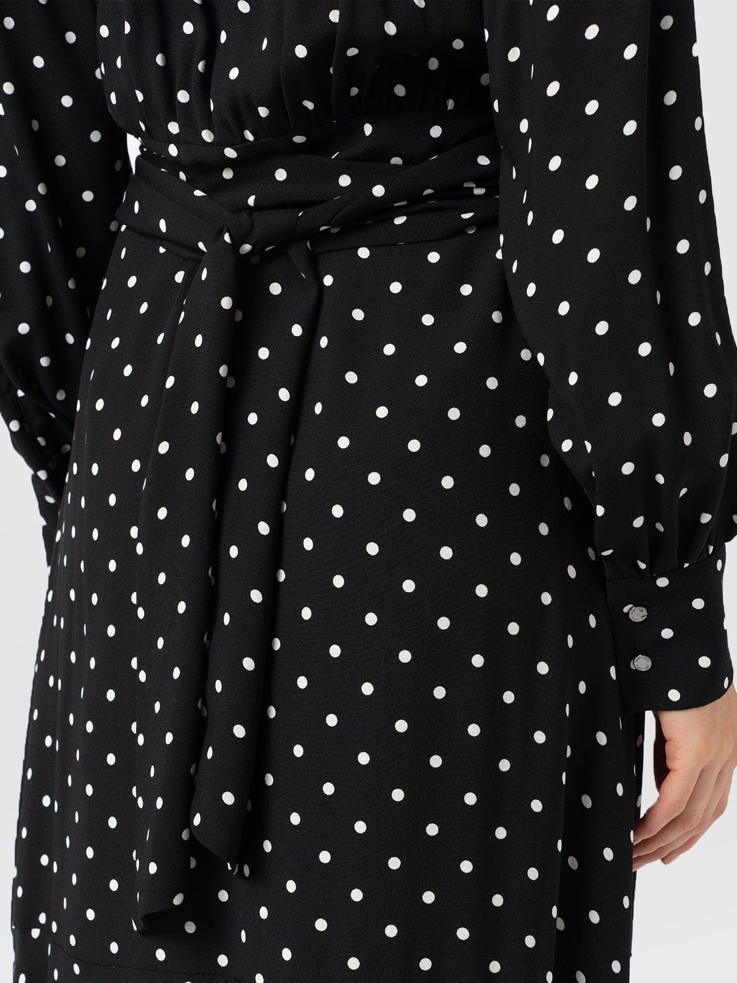 Adaline Zip Up Dress - Black Polka Dot