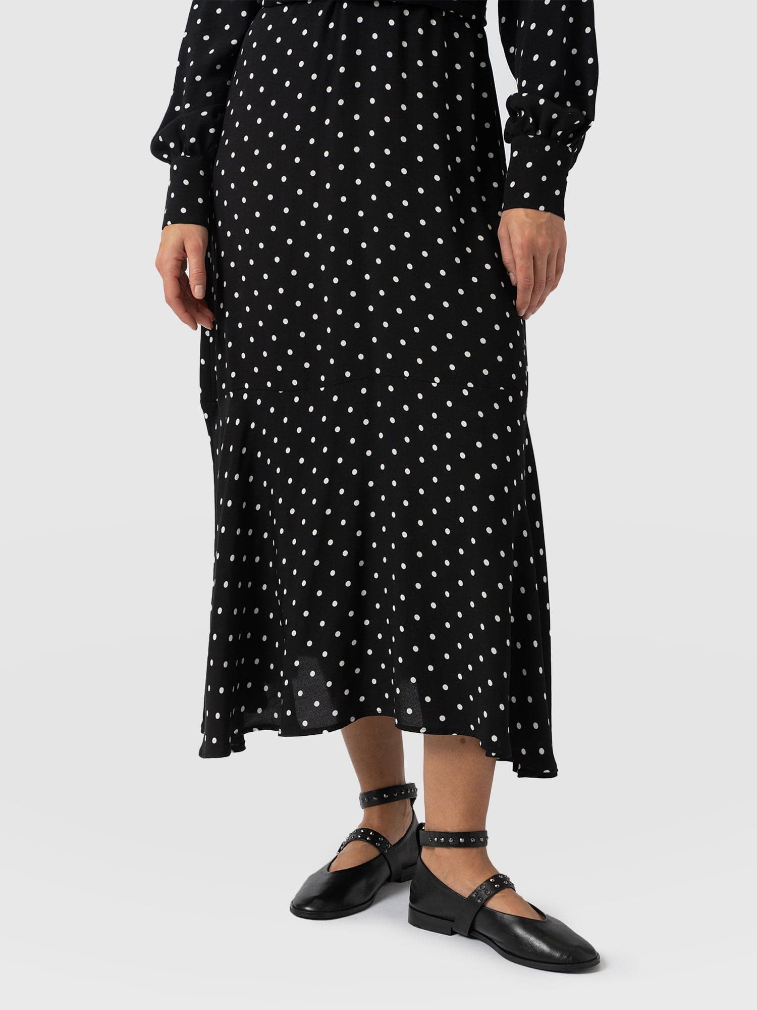 Adaline Zip Up Dress - Black Polka Dot