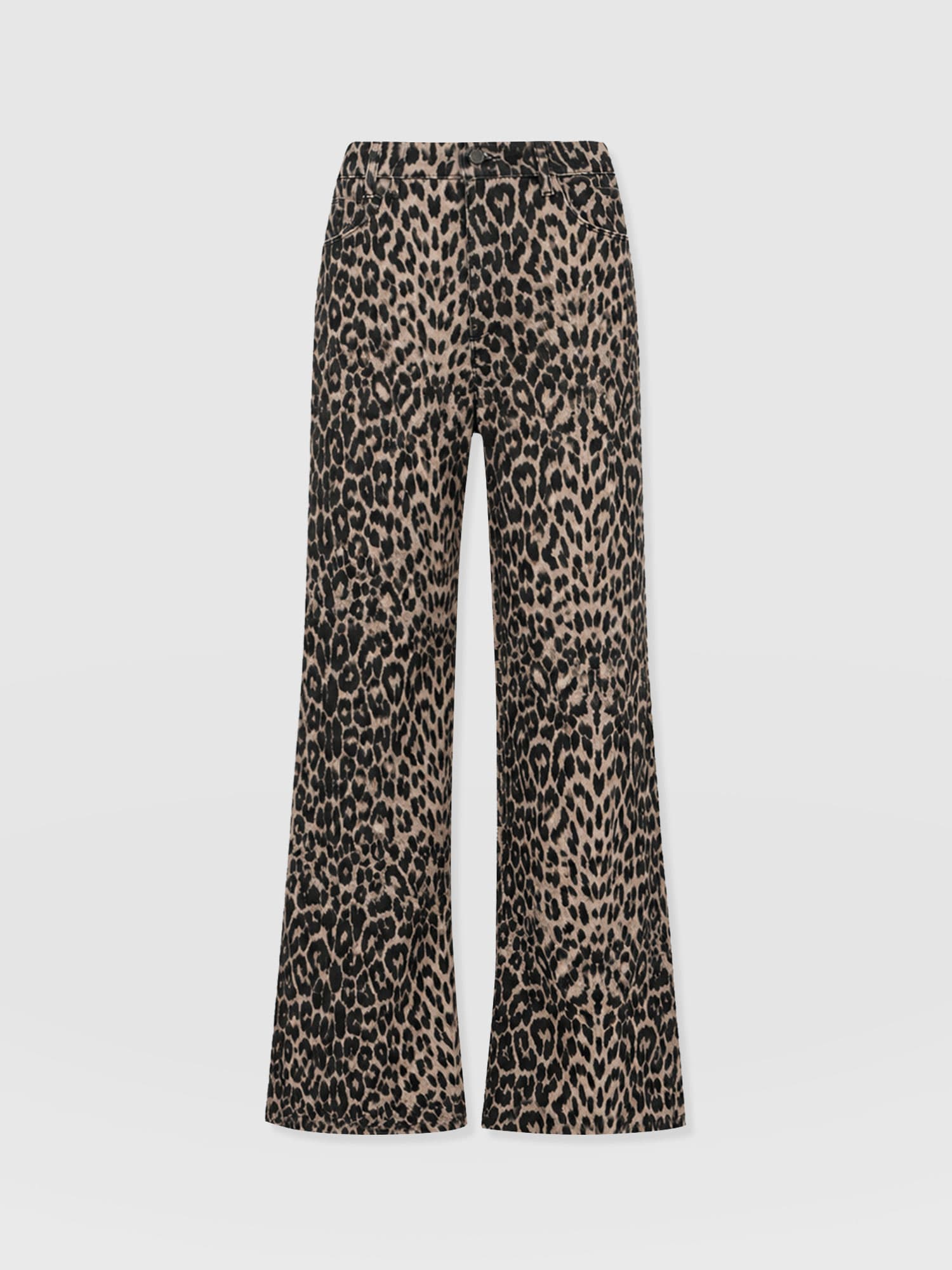 Adjustable Wide Leg Jean - Leopard