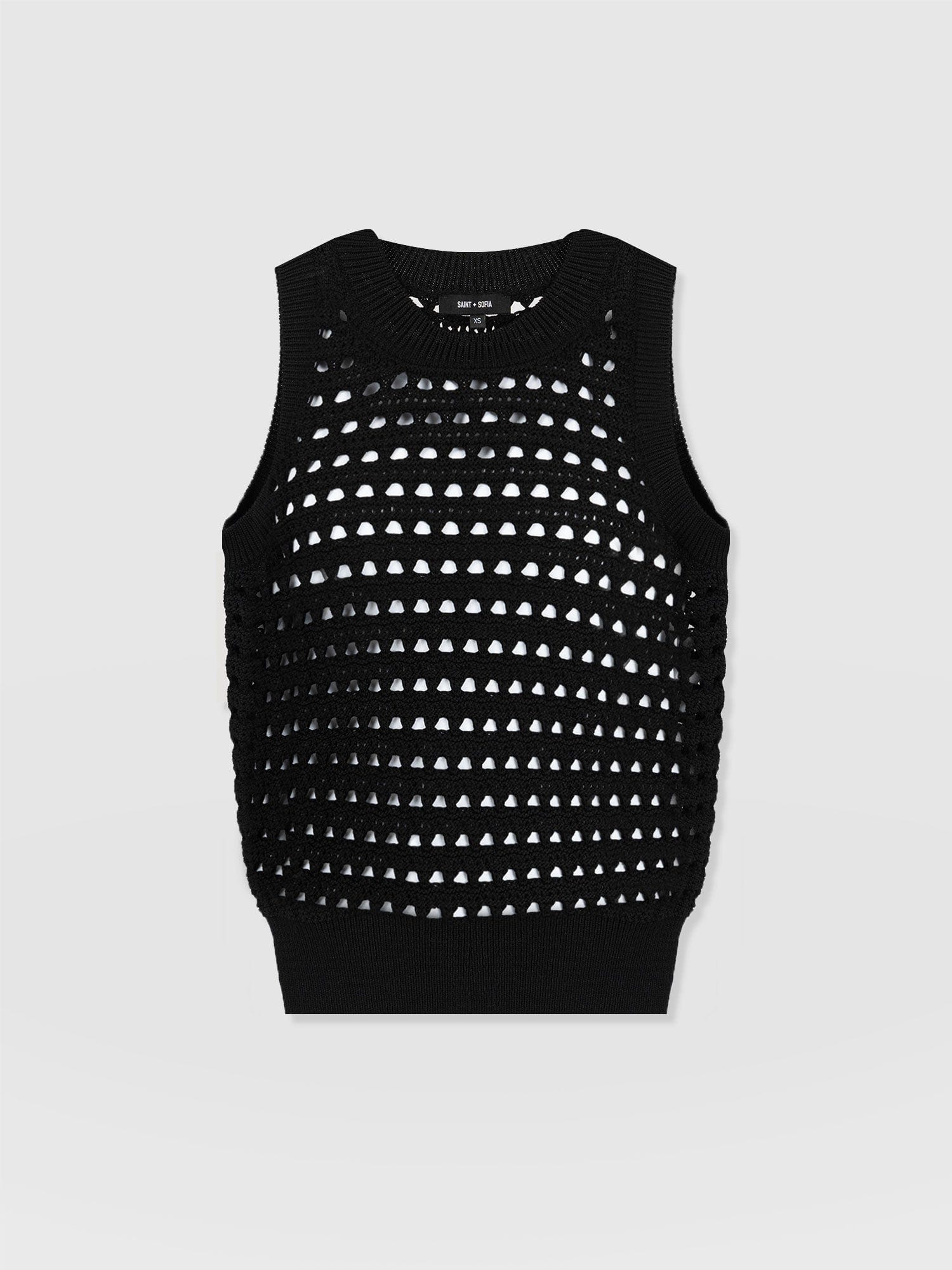 Adler Sleeveless Knit Black - Women's Vests | Saint + Sofia® UK