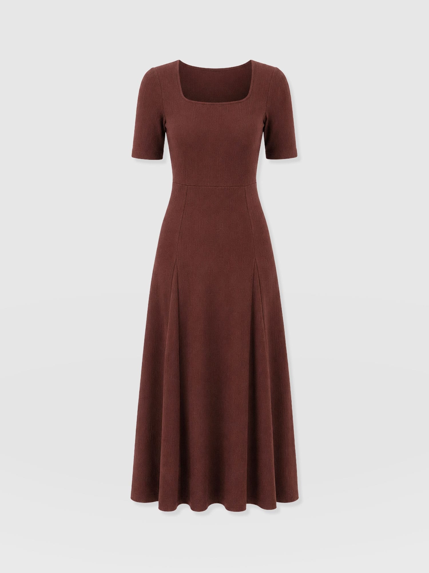 Akia Short Sleeve Dress - Maroon Textured - Women's Dresses | Saint and Sofia® UK