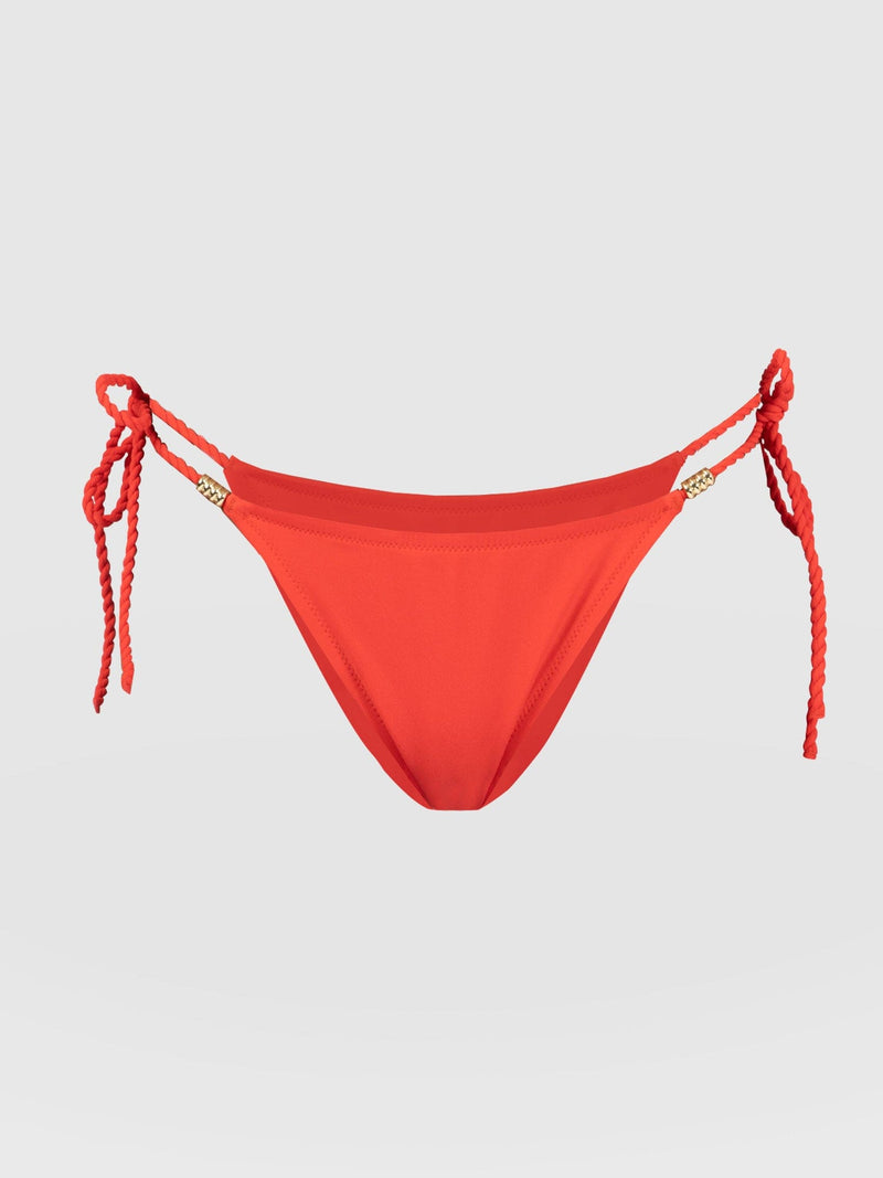 Alba Tie Side Bikini Bottom - Red