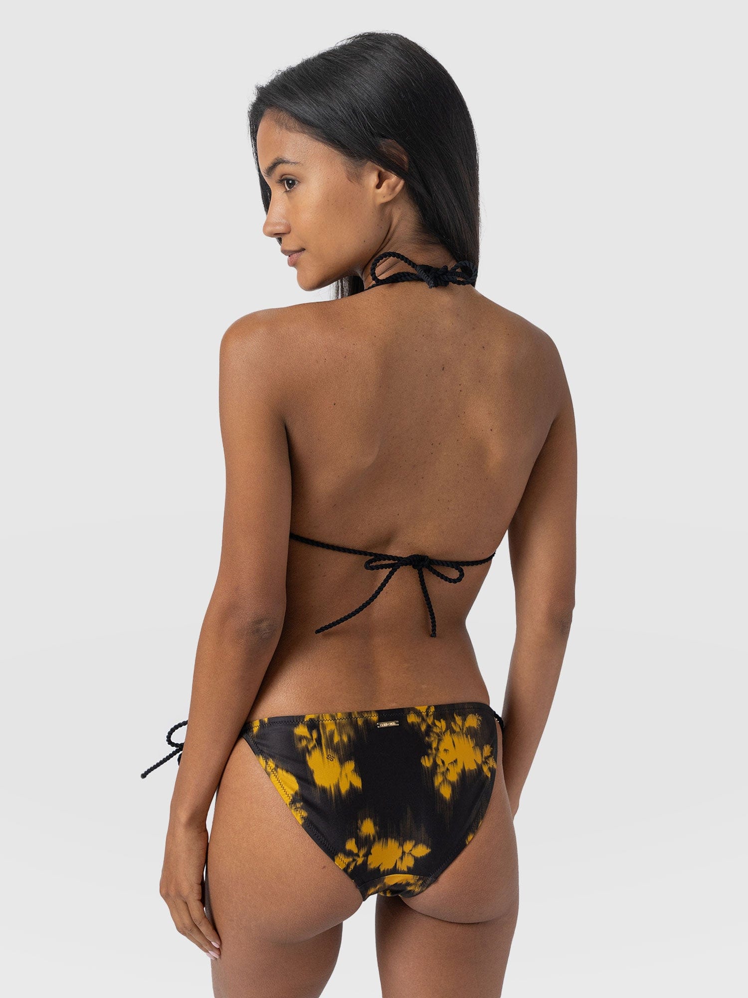 Alba Triangle Bikini Top - Yellow Fade Floral - Women's Swimwear | Saint + Sofia® UK