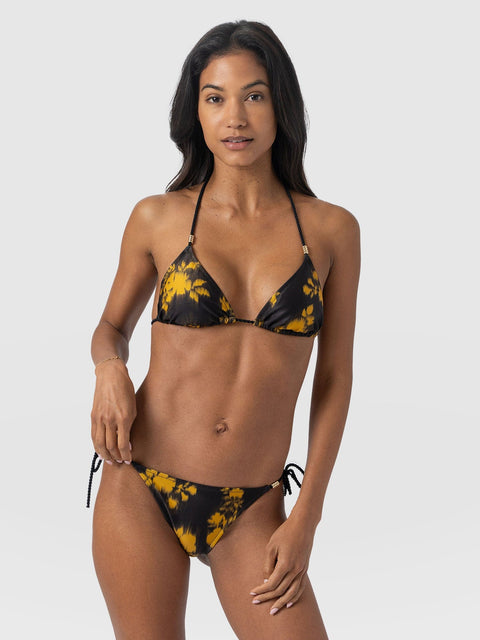 Alba Triangle Bikini Top - Yellow Fade Floral - Women's Swimwear | Saint + Sofia® UK