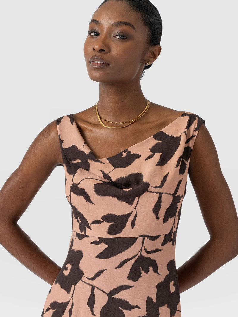 Alexis Dress - Brown Floral - Women's Dresses | Saint + Sofia® UK