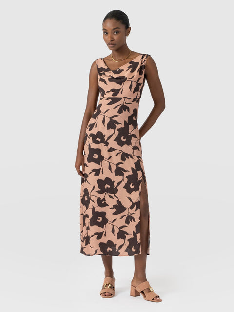 Alexis Dress - Brown Floral - Women's Dresses | Saint + Sofia® UK