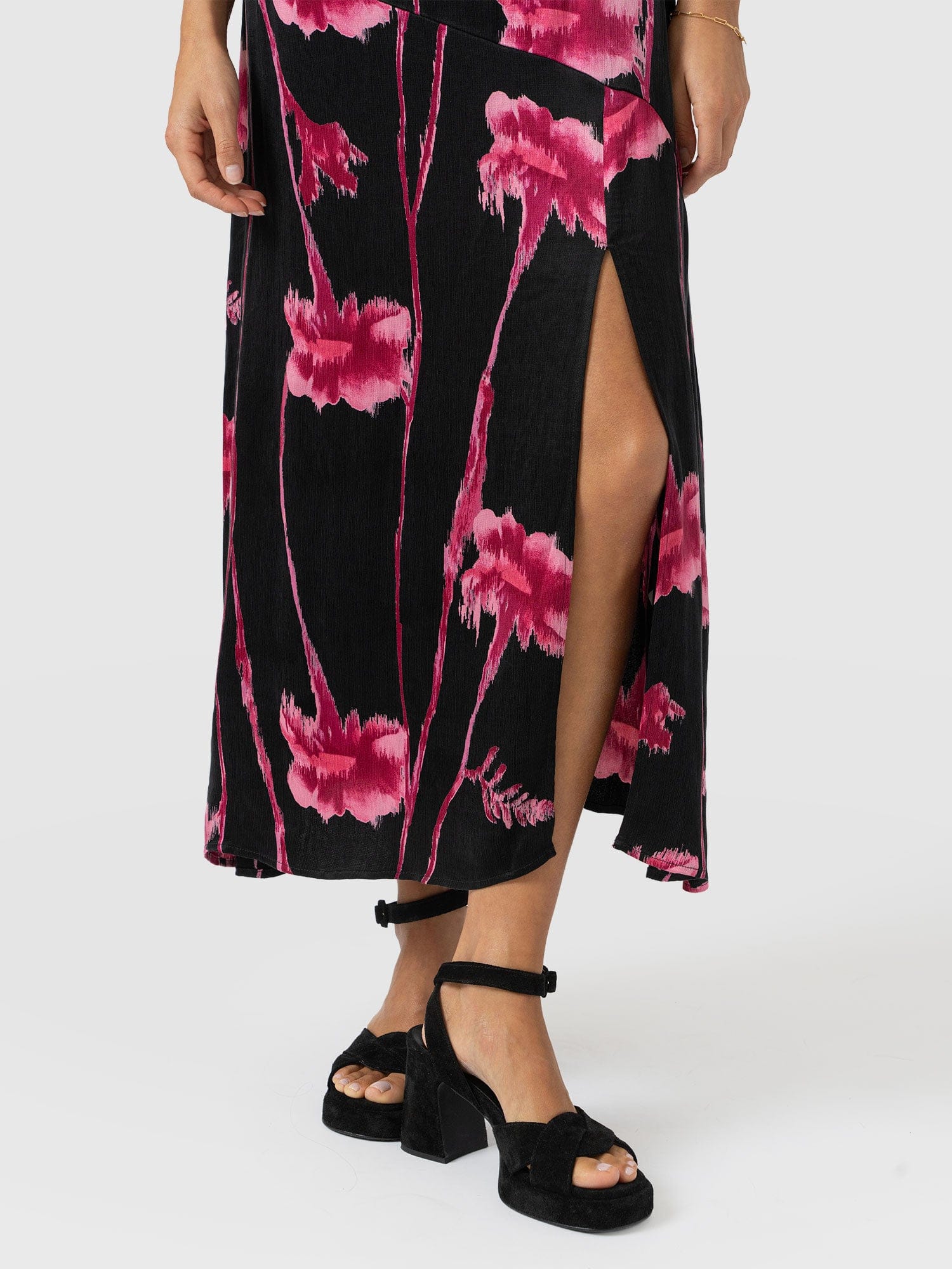 Alexis Dress - Pink Stem Floral