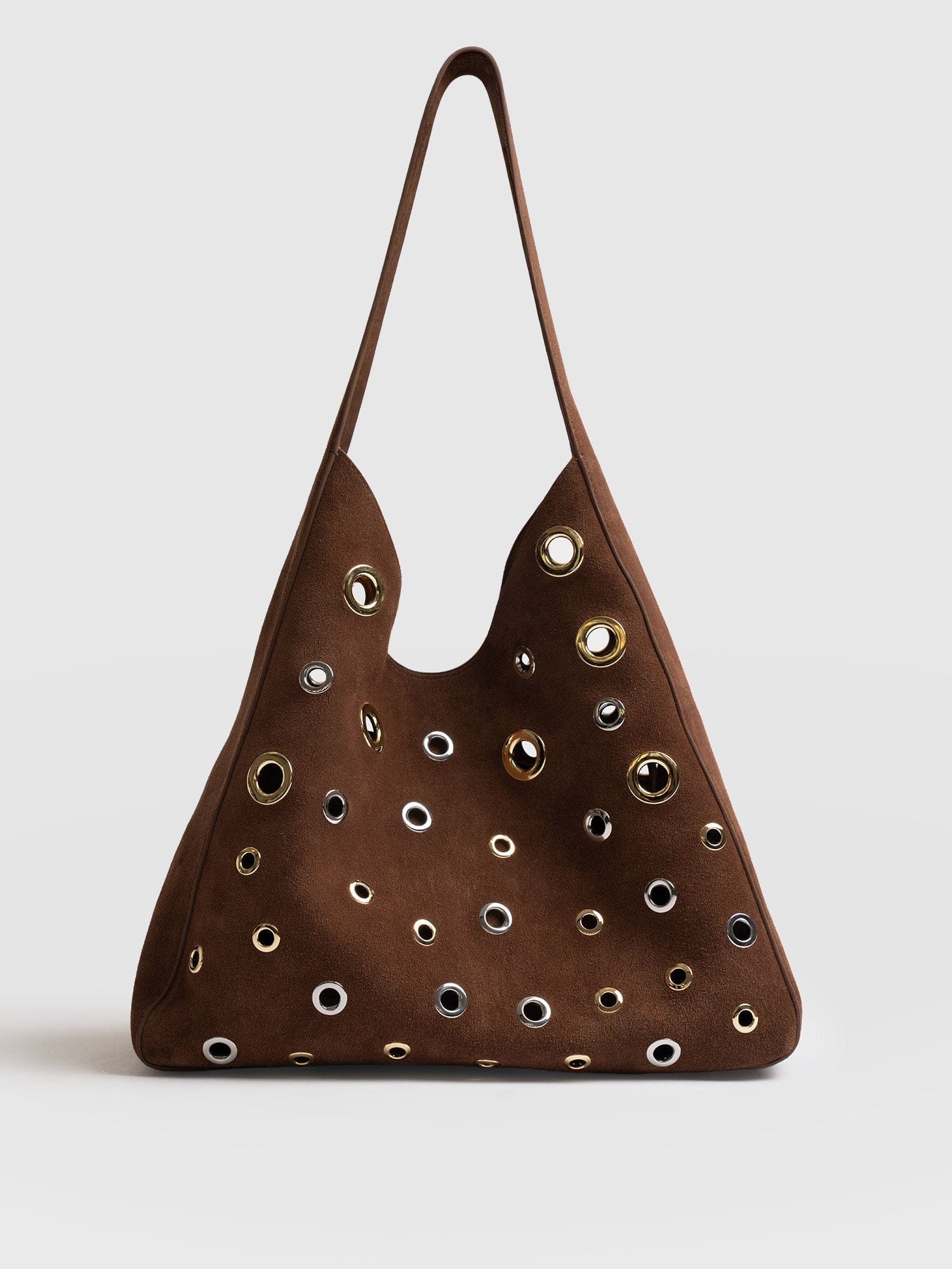 Allana Eyelet Bag - Coffee Suede