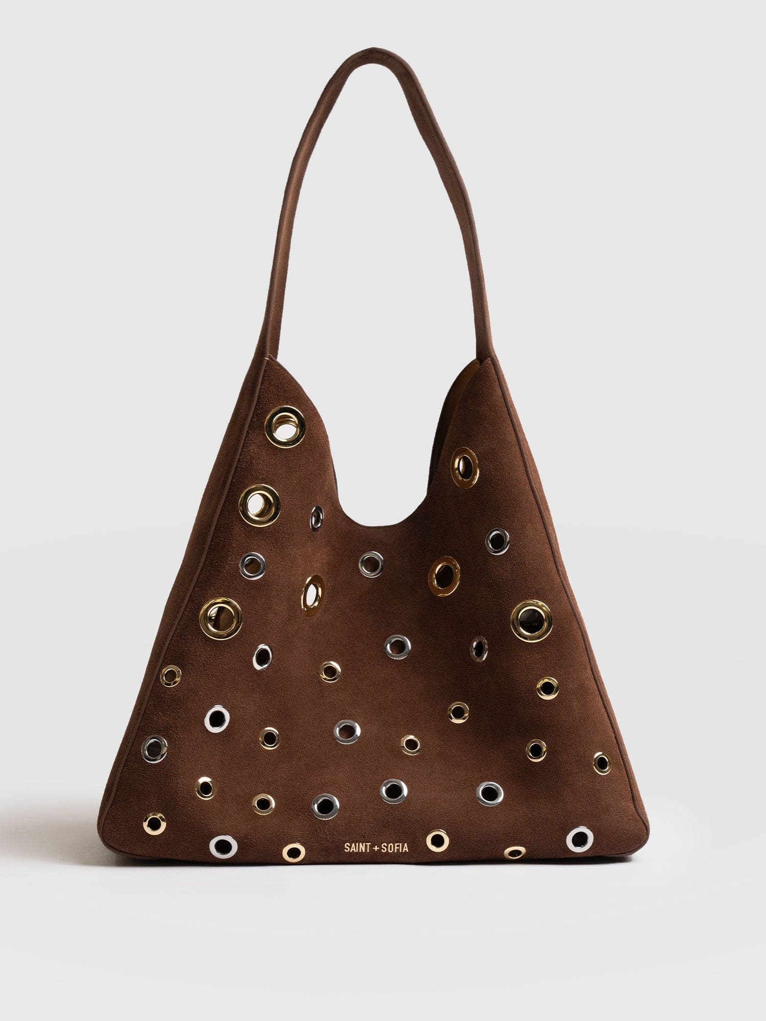 Allana Eyelet Bag - Coffee Suede
