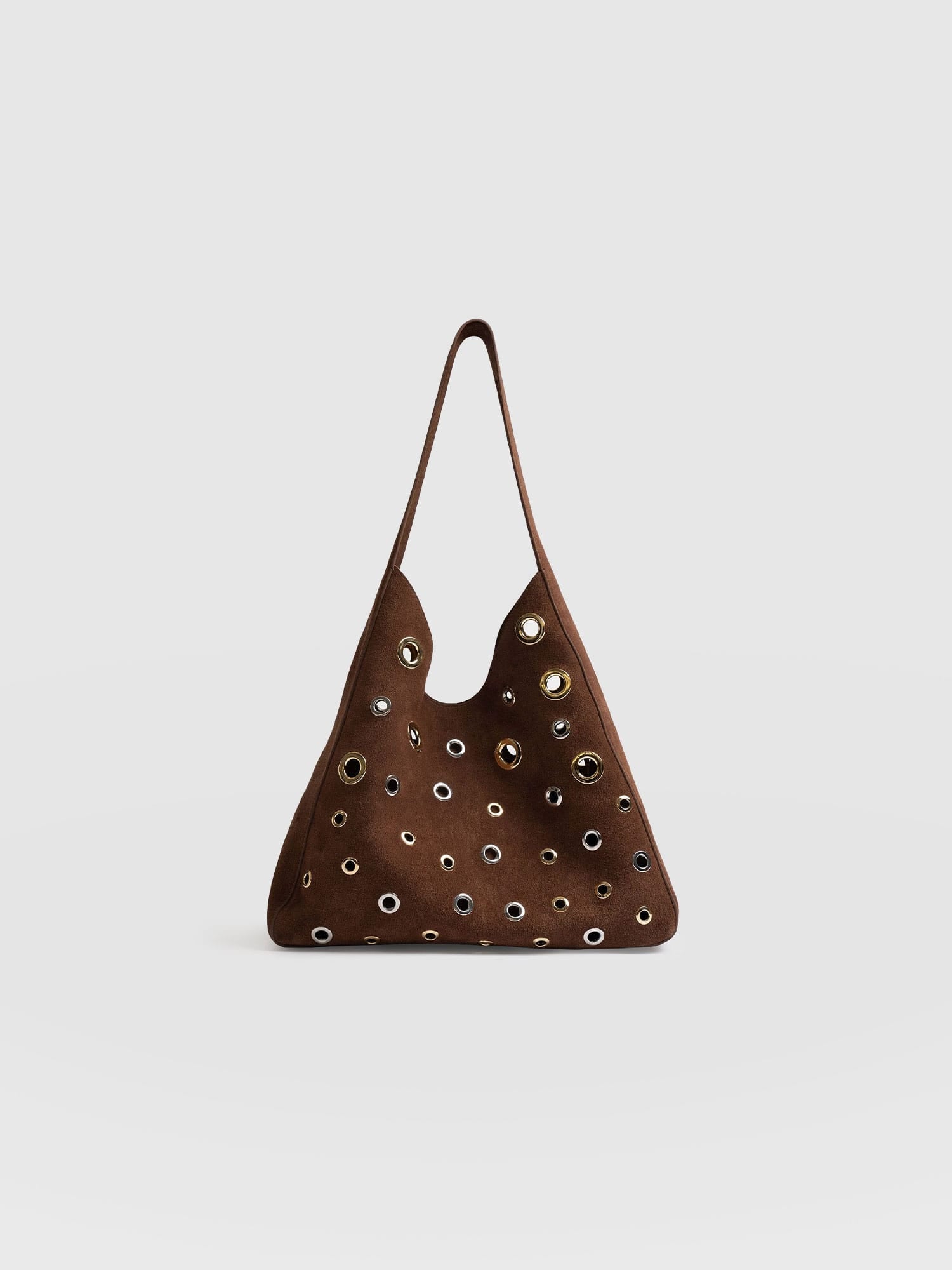 Allana Eyelet Bag - Coffee Suede