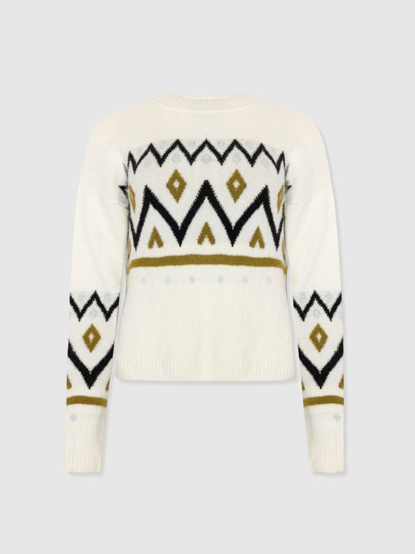 Allana Fairisle Jumper - White