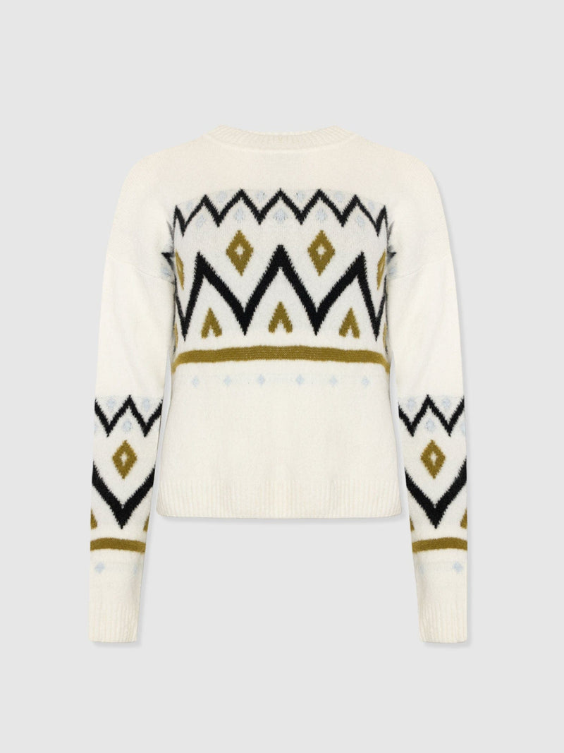 Allana Fairisle Jumper - White