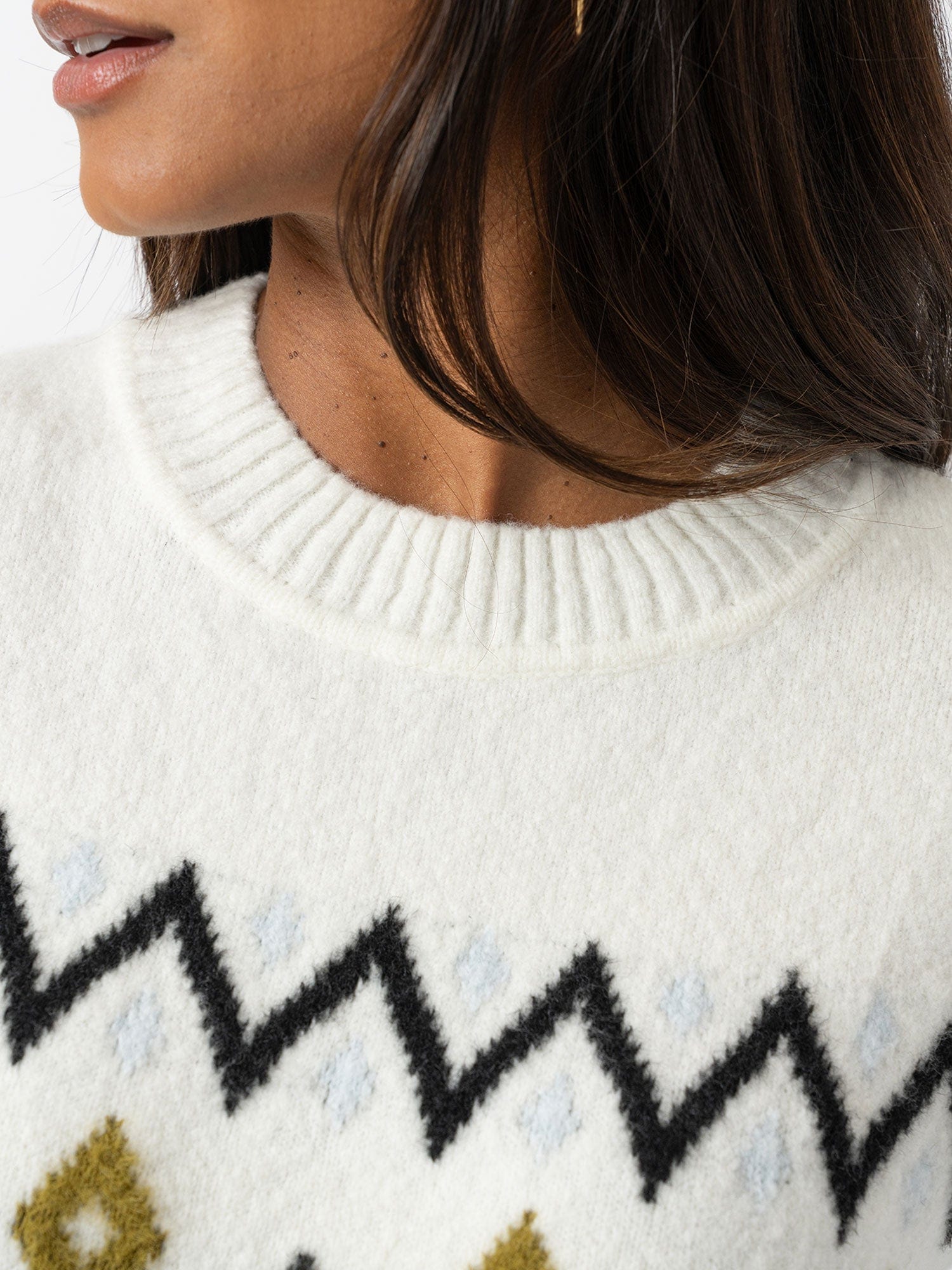Allana Fairisle Jumper - White