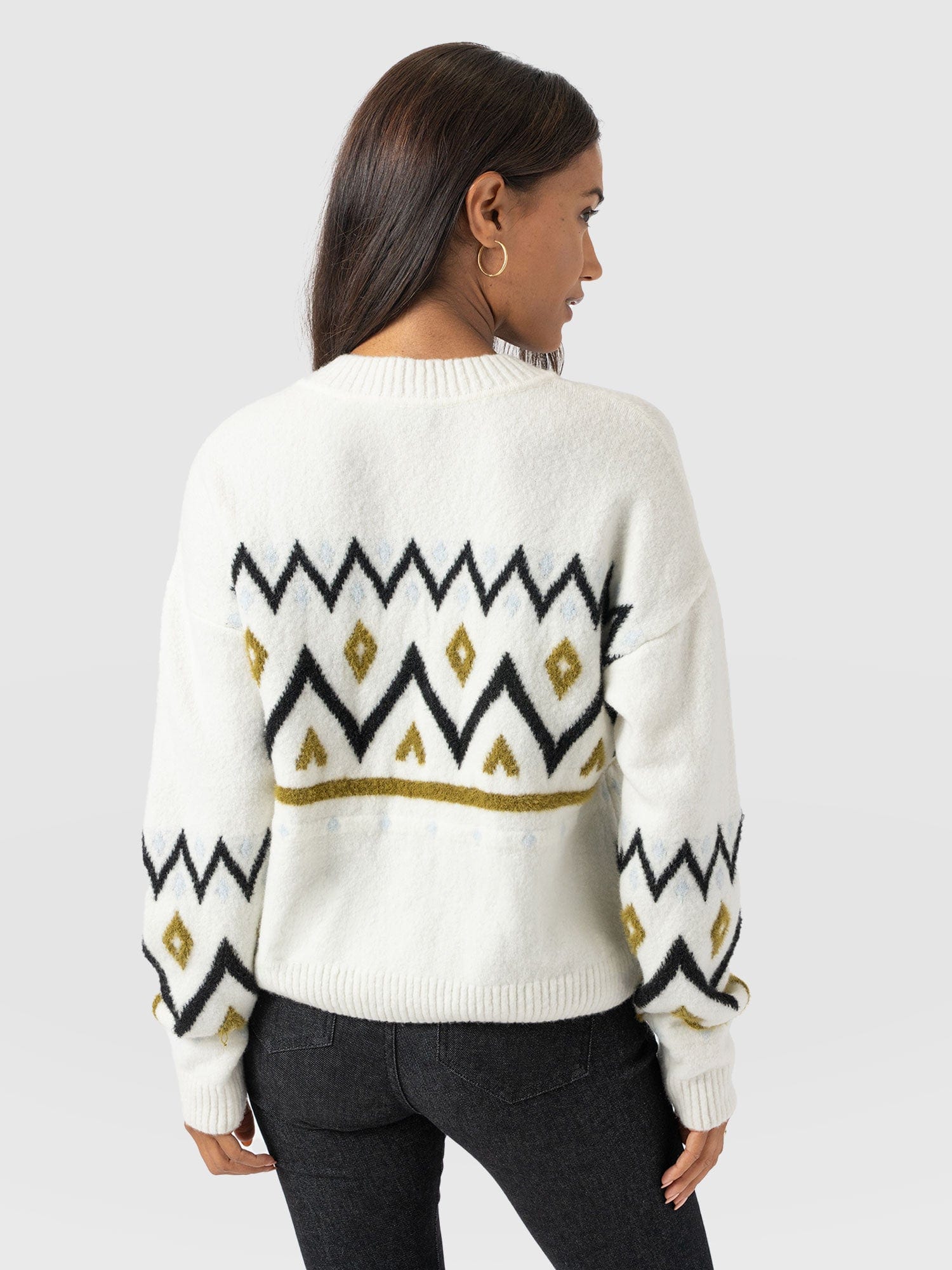 Allana Fairisle Jumper - White