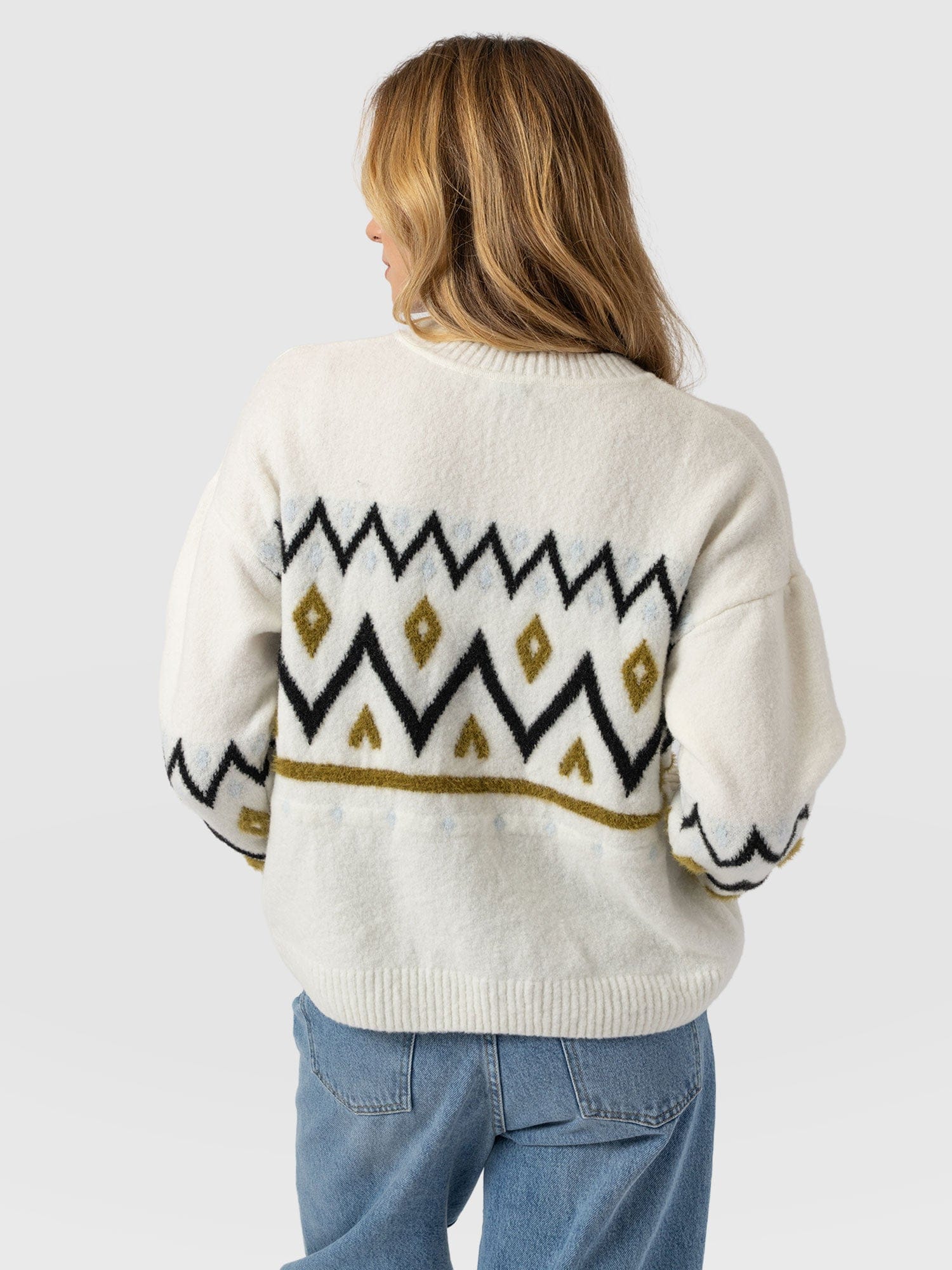 Allana Fairisle Jumper - White
