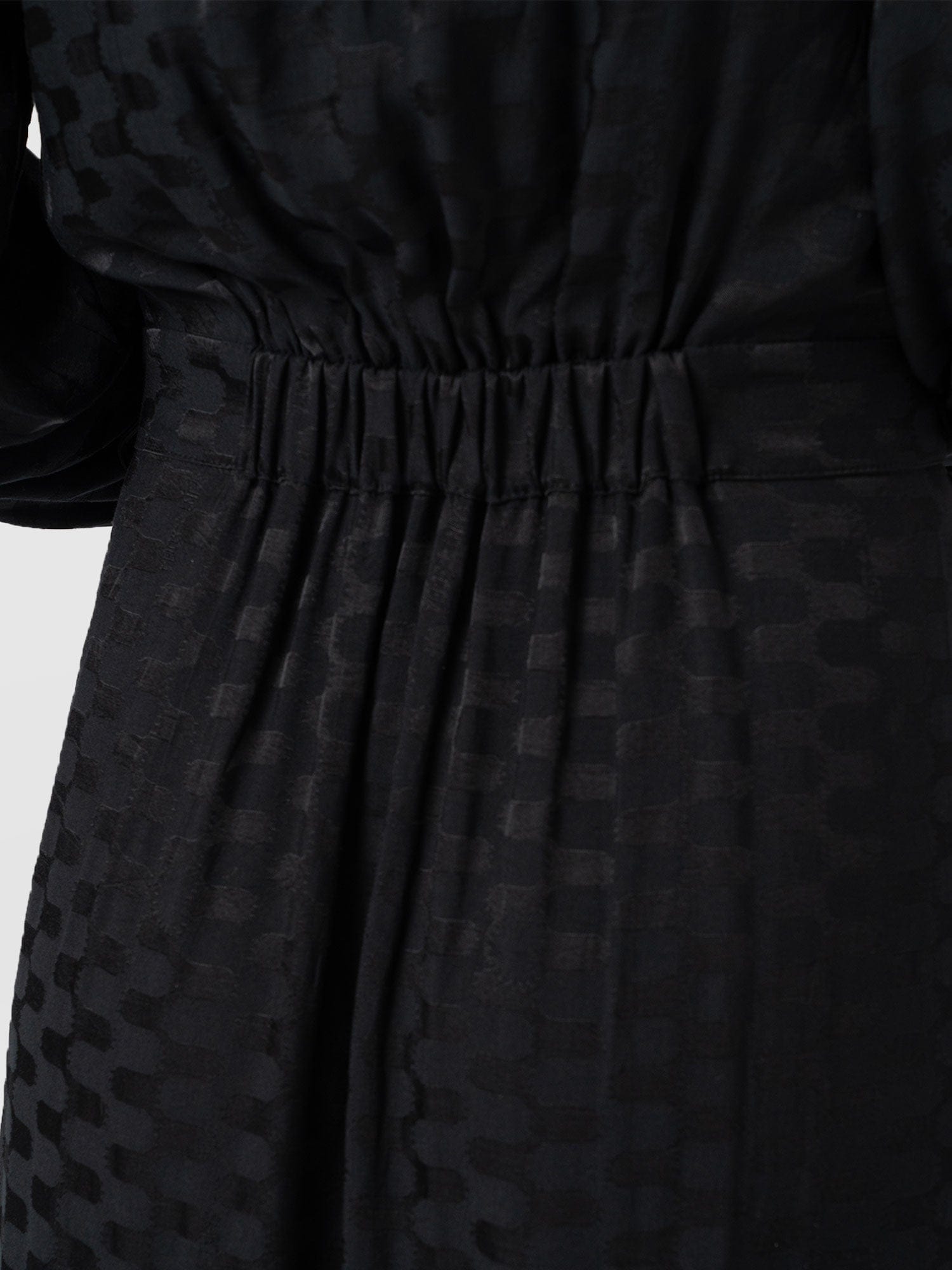 Allegra V Neck Dress - Black Jacquard