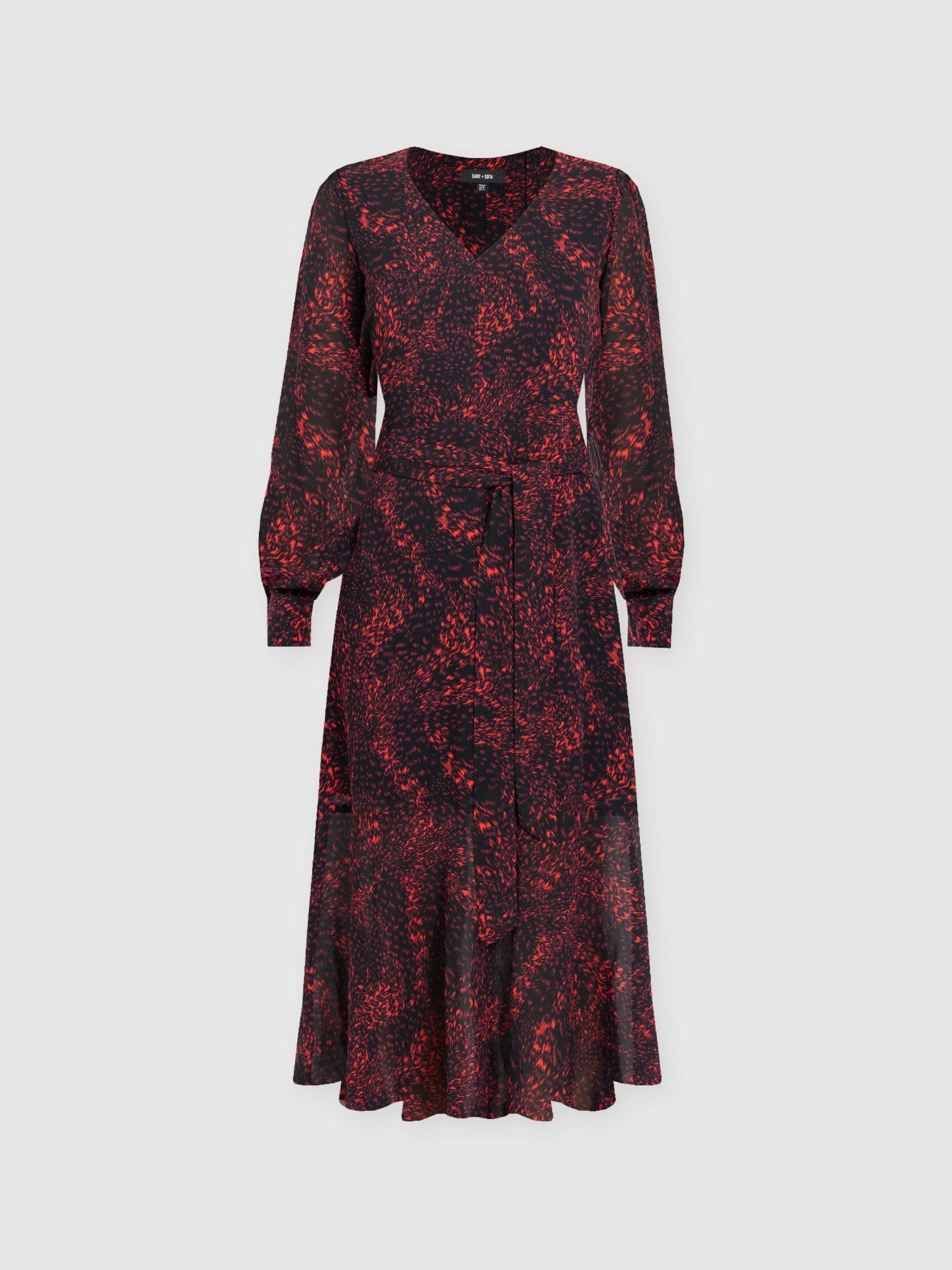 Allegra V Neck Dress - Red Fade Spot - Women's Dresses | Saint + Sofia® UK