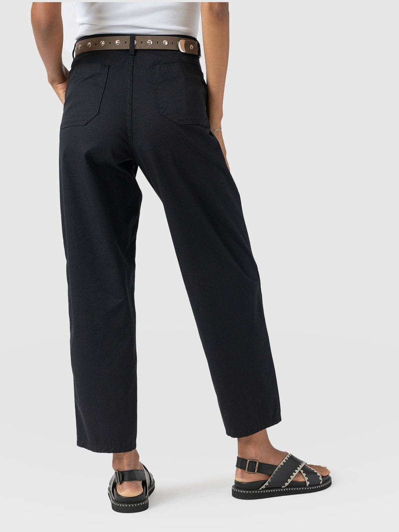 Alma Barrel Leg Chino - Black