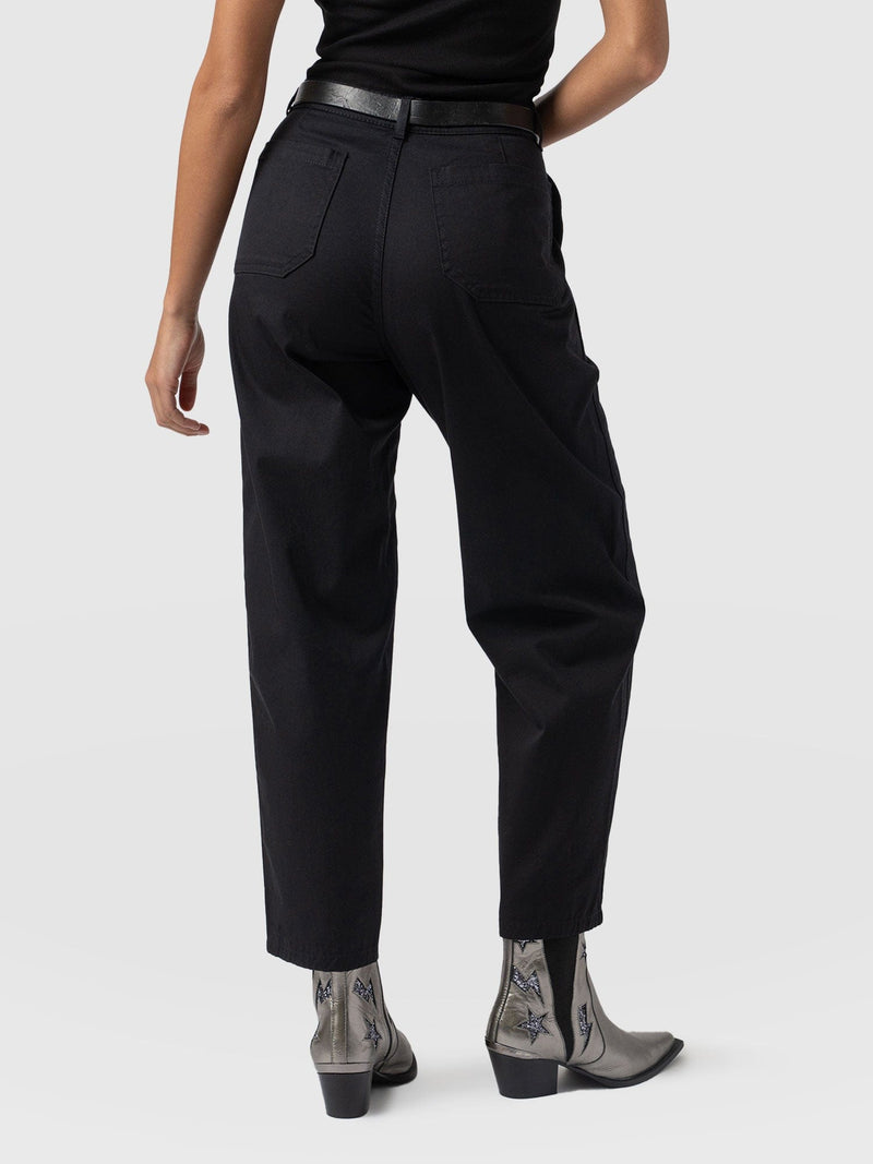 Alma Barrel Leg Chino - Black