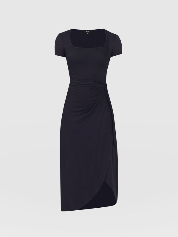Amelia Wrap Dress Short Sleeve - Navy