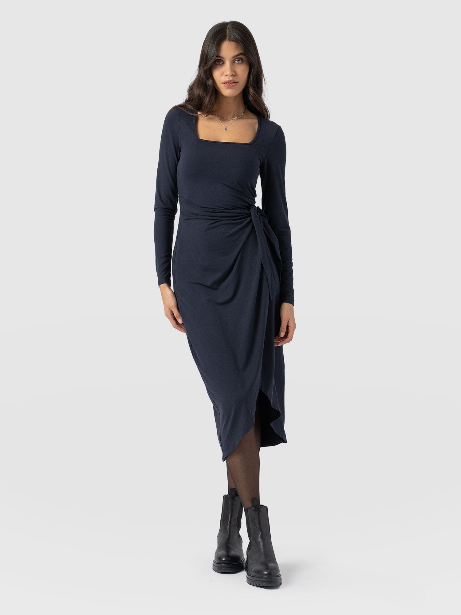 Amelia Wrap Dress - Navy