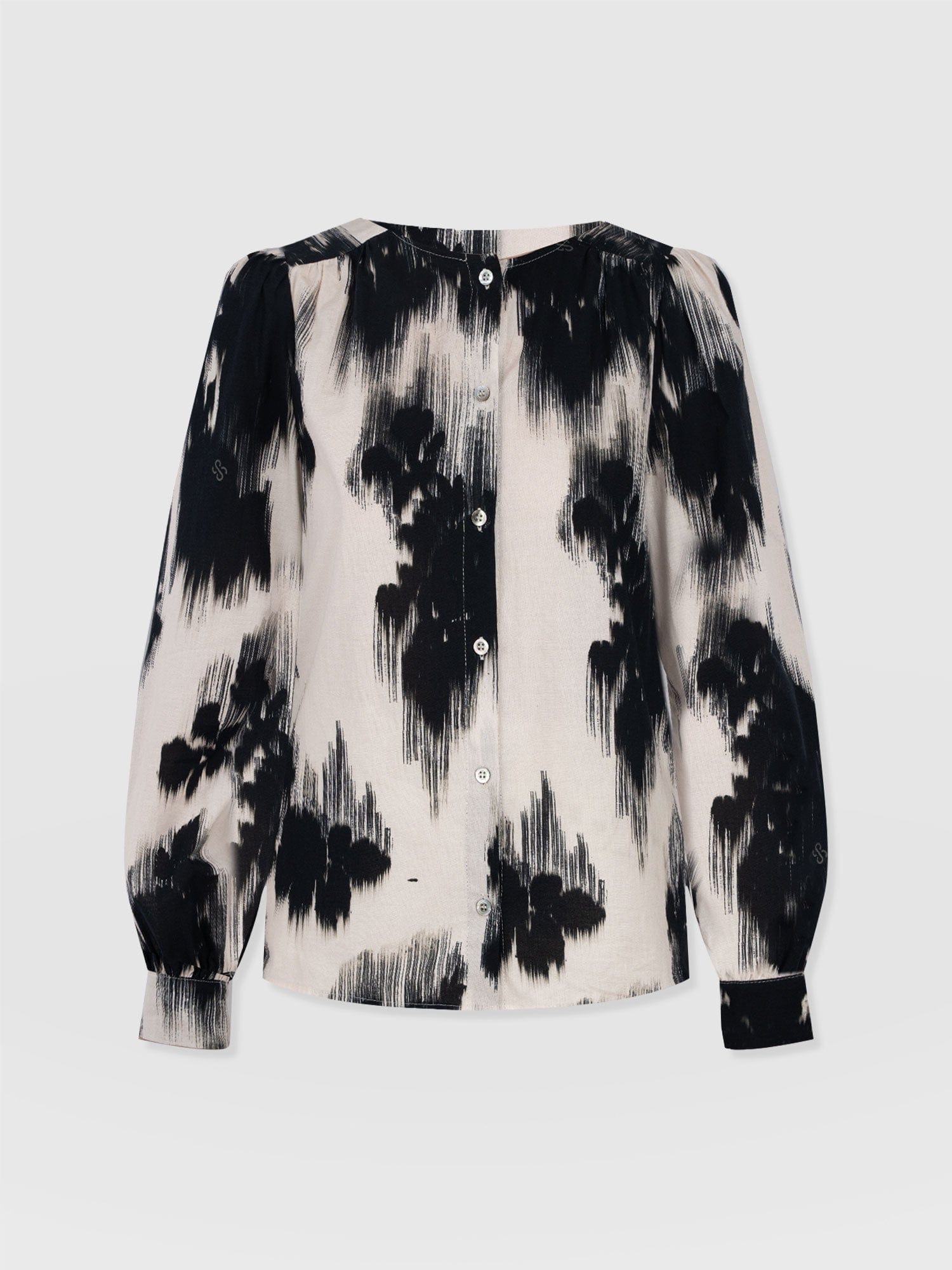 Amelie Blouse - White Fade Floral - Women's Blouses | Saint and Sofia® UK