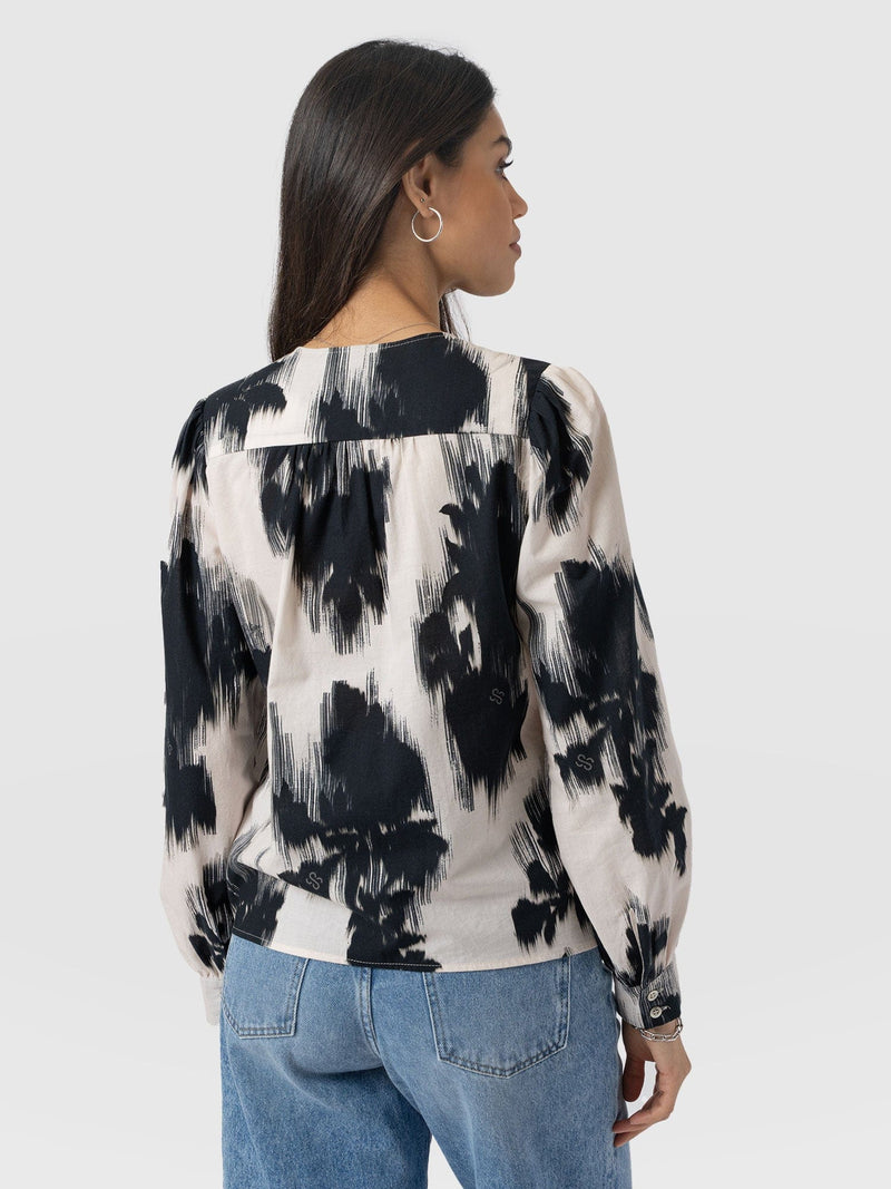 Amelie Blouse - White Fade Floral