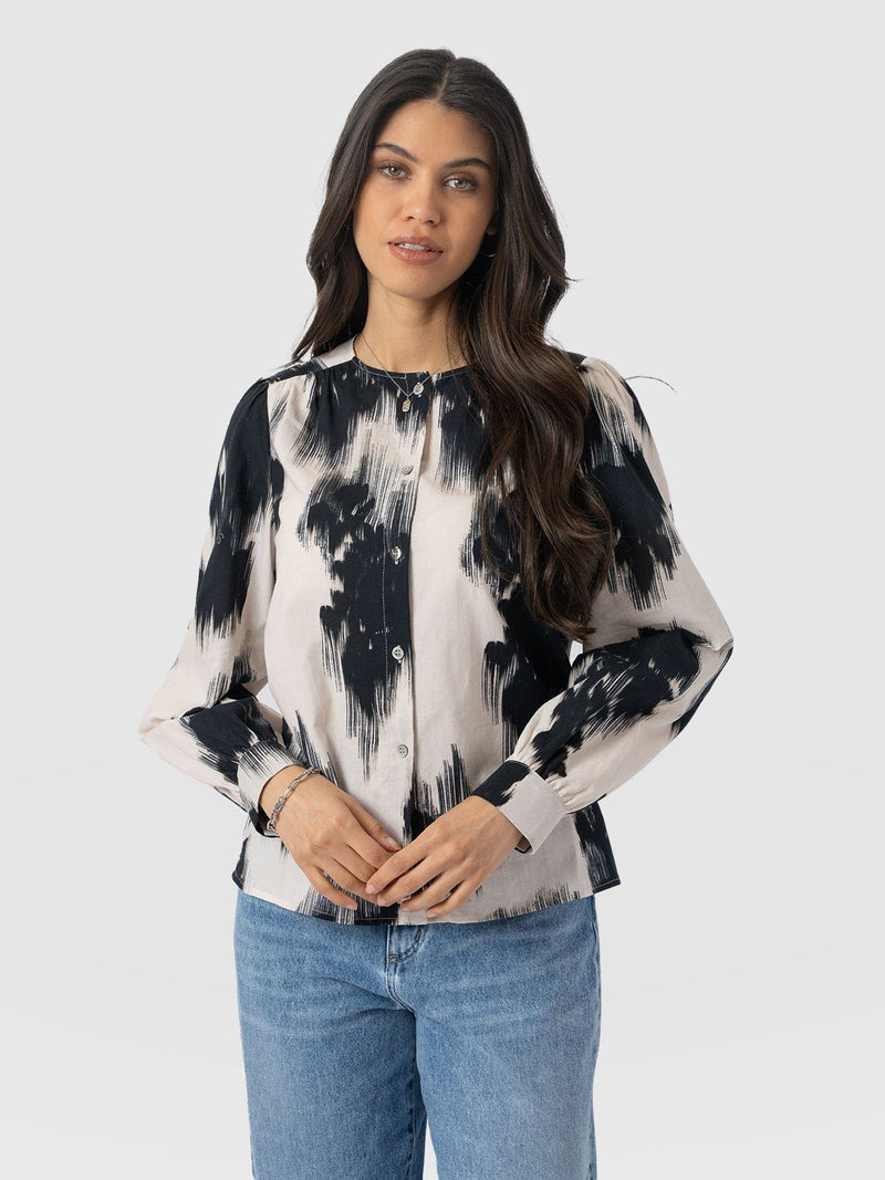 Amelie Blouse - White Fade Floral