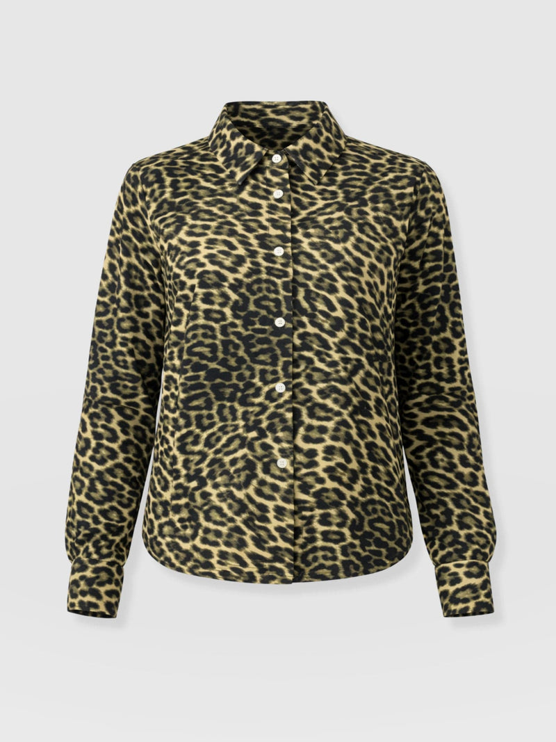 Anneliese Shirt - Green Leopard