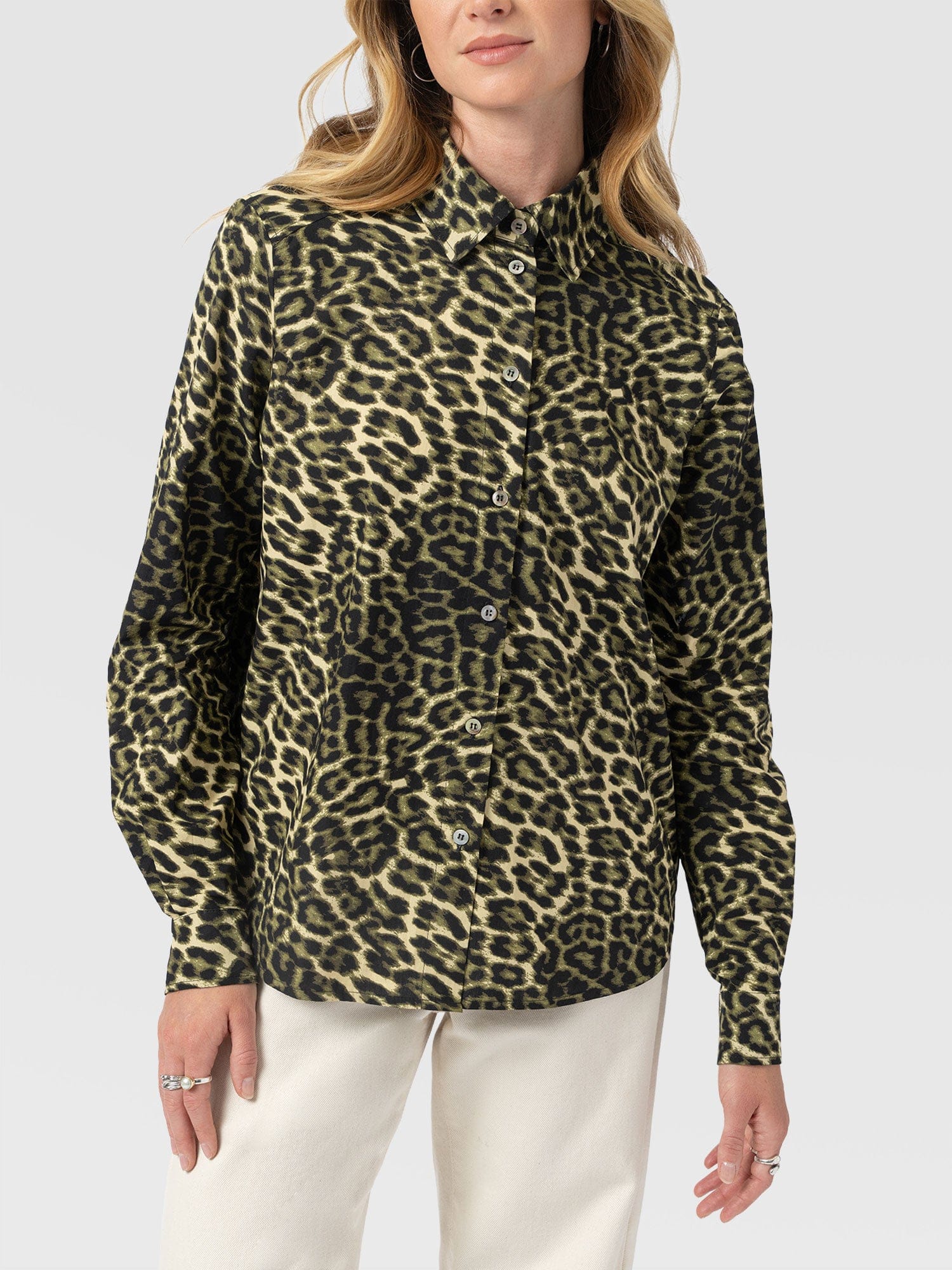 Anneliese Shirt - Green Leopard