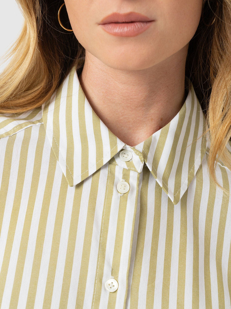 Anneliese Shirt - Green Stripe - Women's Blouses | Saint + Sofia® UK