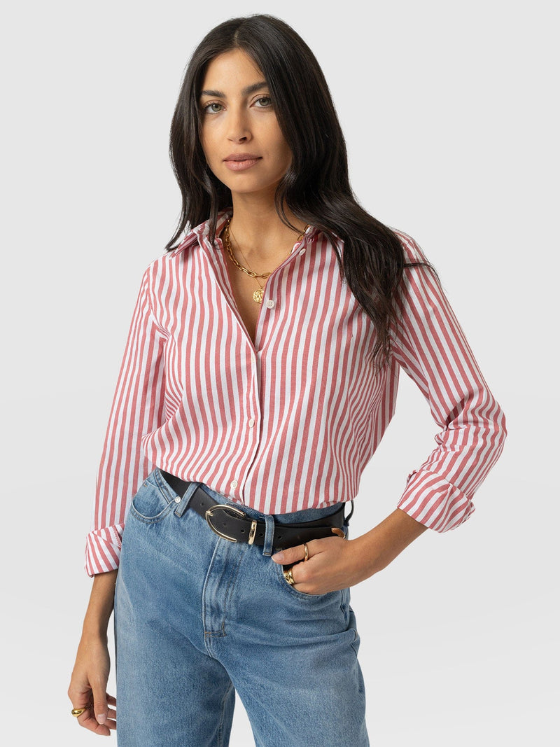 Anneliese Shirt - Red Stripe - Women's Blouses | Saint + Sofia® UK