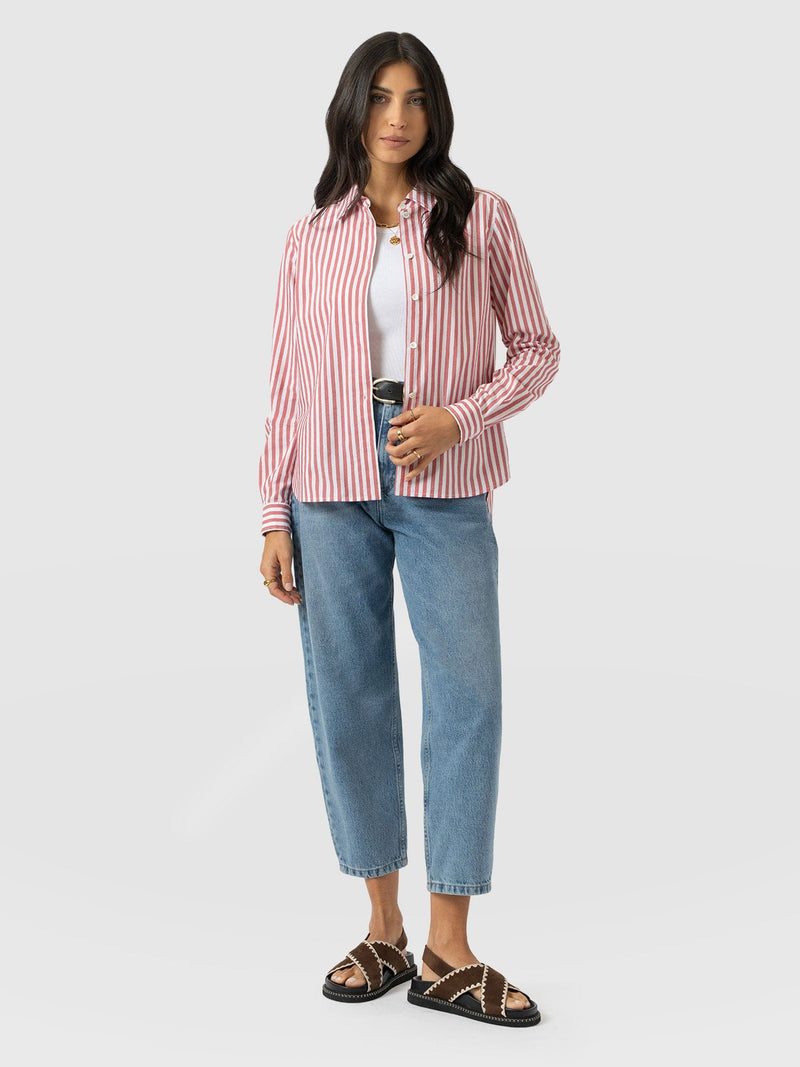 Anneliese Shirt - Red Stripe - Women's Blouses | Saint + Sofia® UK