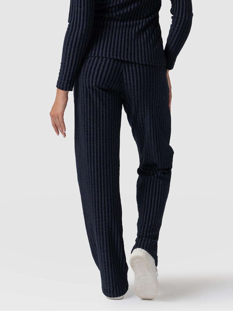 Apartment Pant - Navy Stripe Velvet